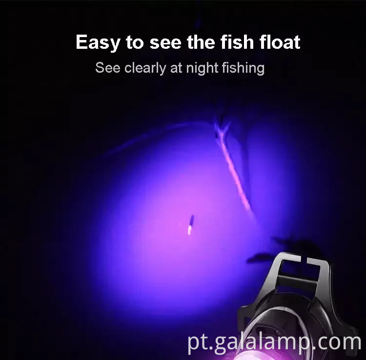 Faróis UV recarregáveis com 395nm LED para pesca noturna e caça ao escorpião